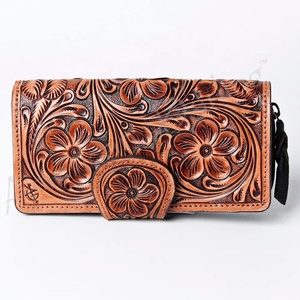 Cartera de Cuero Genuino Estilo Occidental Mini Personalizada Más Vendida, Decorada con Flores y Borlas, Monedero, Colección Otoño - Product Image 2