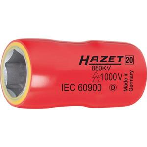 Hazet 6-Point Short Hexagonal Metric Square 3/8'' <b>Socket</b> with Traction Profile and 1000V Protective Insulation - Product Image 1