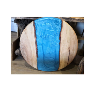 Resin and wood Serving Lazy Susan with Swivel <b>Plate</b> for Elegant Dessert Display and Sweet Dish hot selling - Product Image 2