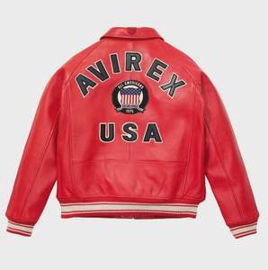 Chaqueta de Cuero Avirex, Chaqueta Bomber de Cuero Premium, Forro Suave, Ajuste Cómodo para Hombre - Product Image 6