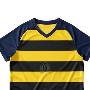 Camiseta de Floorball Personalizada con Rayas Amarillas y Negras, de Poliéster, Secado Rápido, Tejido de Malla Transpirable para Entrenamiento y Partidos de Equipos Masculinos - Product Image 6