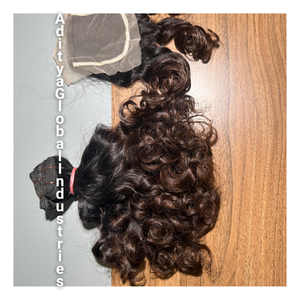 Extensiones de cabello humano Remy 100% Cabello de templo indio ondulado hinchable crudo Proveedor natural Cabello DE LA India - Product Image 2