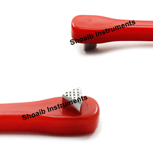 แท่งกัดสำหรับจัดฟันสีแดง13ซม. ด้ามพลาสติกฟันปลาปลายเหล็กแบบแมนนวลปลายฟันด้านเดียวดูแลฟันวงที่นั่ง - Product Image 3