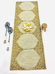 Ensemble de dessous de verre perlé fait à la main napperons de décoration de table de mariage pour centres de table à manger - Product Image 4