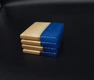 Sous-verre à thé en bois et résine époxy à coût élevé ensemble de 4 pièces sous-verre à thé décoratif pour l'utilisation de la vaisselle de luxe à la maison hôtel Restaurant - Product Image 2