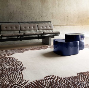 Tapis en laine touffeté à la main, bordure géométrique moderne, design ovale unique, adapté aux animaux de compagnie, antidérapant pour la décoration de pique-nique à la maison, vente en gros - Product Image 4