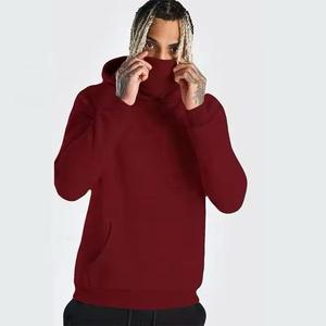 Sweat à capuche pour homme à effet délavé à l'acide, coton lourd, cagoule avec fermeture éclair intégrale, motif uni, manteau à capuche d'hiver de type ninja - Product Image 6