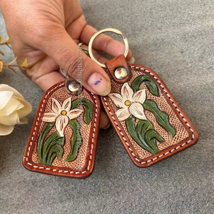 Llavero promocional de alta calidad personalizado de fábrica al por mayor, llavero de cuero mecanizado a mano de diseñador, llavero de coche de lujo - Product Image 5