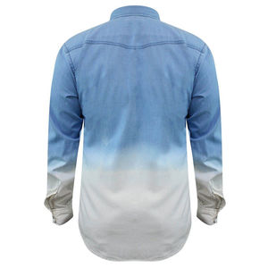 Camisas de mezclilla de manga larga de color sólido para hombre, camisa vaquera informal estilo western para hombre, suministro directo de fábrica, ropa de moda de alta calidad - Product Image 2