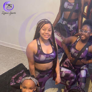 Con logotipo propio Color de contraste negro y púrpura Buen proveedor con tarifa al por mayor Nueva moda OEM ODM Servicio Majoretter Uniforme - Product Image 5