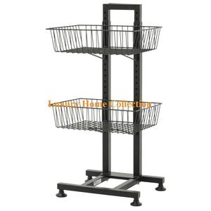 ตะกร้าผลไม้สองชั้นแบบมีเอกลักษณ์ถังและตะกร้าใส่ผักเคลือบผงสีทองทำด้วยมือ - Product Image 2