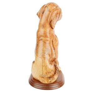 Sculpture de chien en bois d'olivier Art Déco sculptée à la main, 32 cm, figurine artisanale, décoration d'intérieur, collection exclusive de Bethléem - Product Image 2