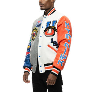 Nouveau Letterman Varsity veste chenille patchs laine cuir manches veste de baseball en gros veste universitaire personnalisée pour les hommes - Product Image 4