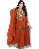 Ensemble 2 pièces de luxe en gros pour femmes musulmanes, robe modeste simple en mousseline unie perlée, longueur ras du sol, coupe trapèze, avec soutien-gorge intégré, pour adultes