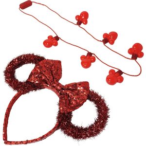 Ensemble cadeau collier lumineux LED Mickey et Minnie personnalisable OEM/ODM avec serre-têtes en guirlandes - Product Image 1
