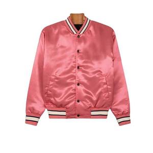 Vente en gros de vestes de baseball en satin avec design personnalisé logo personnalisé pour hommes blouson d'université brodé avec revêtement en vente - Product Image 1