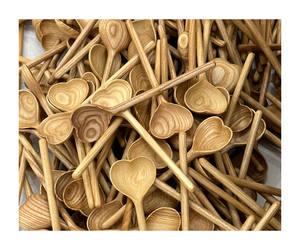 ช้อนไม้ไผ่ เครื่องมือ ทําอาหาร รูปหัวใจ เสิร์ฟช้อน ไม้รูปหัวใจรัก - Product Image 1