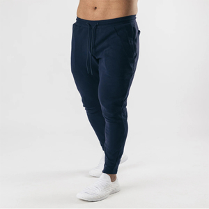 Pantalon de survêtement personnalisé bleu marine 100% coton pantalon de jogging de gymnastique respirant poche latérale décontracté Logo poche latérale respirant - Product Image 4