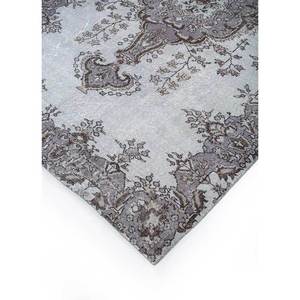 Tapis en laine noué à la main vintage, rose et violet, motif médaillon abstrait rectangulaire pour la maison, le couloir, le salon - Pae-678, tapis fait main - Product Image 2