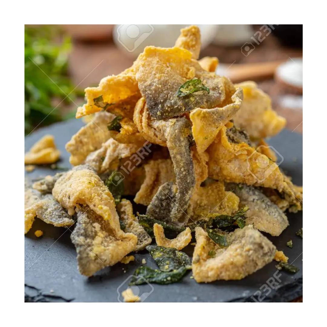 Лучшая жареная закуска из морепродуктов, Пряная соленая яичная Рыбная кожа, хрустящая текстура, здоровая закуска из Вьетнама, упакованная в коробку