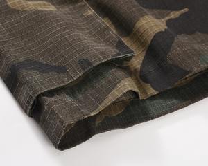 Pantalones cortos de camuflaje lavados multibolsillos bolsillos de acordeón de gran tamaño para hombre - Product Image 6