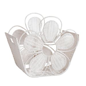 Cesta de Almacenamiento Moderna y Ecológica, Tejida con Cuerda de Papel, en Forma de Flor Blanca, Organizador para Guardar Ropa Sucia, para Cuarto de Niños, Decoración del Hogar - Product Image 1
