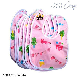 Baberos de bebé en algodón suave | Lavable colorido ecológico y antibacteriano con botón a presión seguro - Product Image 1