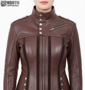 Chaqueta de cuero de invierno 2025 para mujer, tejida, transpirable, personalizable, de alta calidad - Product Image 5