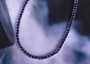 Natural Blue Sapphire Tennis <b>Necklace</b> Gemstone Chain Jewelry Unique Anniversary Gift For Her <b>Mother</b> <b>Daughter</b> <b>Necklace</b> - Product Image 2