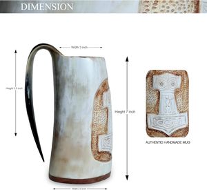 Taza de cuerno de marca, elegante taza de cuerno para beber, taza de cuerno de estilo vikingo, jarra de cerveza moderna para cerveza, vino, whisky, café, fiesta, Bar - Product Image 2