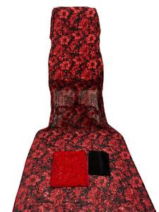 Vestido Dirac de 3 Piezas para Mujer, Estilo Kanga, de Algodón y Elastano Ecológico de Lujo, Mangas Largas, Encaje, Cinta, Estampado Floral, Holgado - Product Image 2