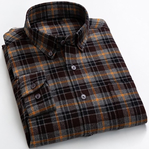 Camisas de Hombre al por Mayor Personalizadas, Camisa de Franela a Cuadros de Manga Larga, Diseño de Moda Masculina, Tela Informal, Camisas Cálidas para Hombre, Perfectas para la Primavera - Product Image 1