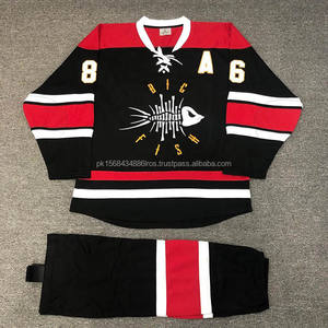 100% Polyester Équipe de jeu pour jeunes Conception personnalisée Maillot de hockey sur glace Vêtements de hockey imprimés par sublimation personnalisés du fabricant - Product Image 4