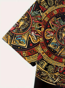 T-shirt pour homme à imprimé ethnique original - Col rond décontracté, vêtements d'été pour l'extérieur, anti-rétrécissement, respirant, 100% coton, écologique - Product Image 3