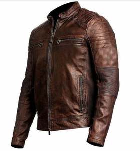 แจ็กเก็ตนักมายปรับแต่งได้สำหรับนักขี่มอเตอร์ไซค์ฤดูหนาวทำมือหนังวัว - Product Image 3