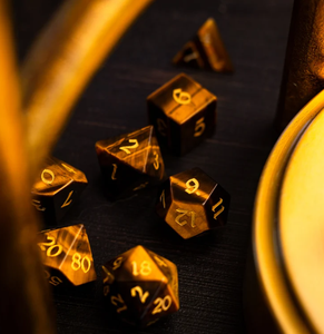 Vente en gros Donjons et Dragons DND Dés en pierre naturelle en vrac Jaune Tiger Eye Stone Dice RPG par ALIF CRYSTAL ET AGATE - Product Image 4