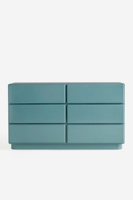 Meilleur choix Commode laquée haute brillance Bleu vert Moderne Luxe Fait main Tiroirs de rangement en laque Design minimaliste moderne