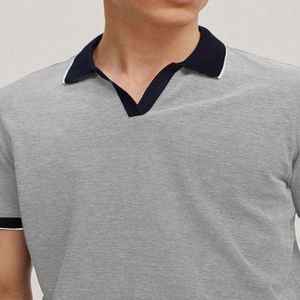 T-shirt Homme Tricoté Coupe Droite Personnalisé Imprimé Respirant Logo Teint Motif à Carreaux Manches Courtes Coton/Bambou Peigné - Product Image 6