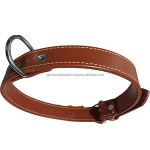 Collar de perro de cuero tostado genuino hecho a mano de alta calidad para uso diario collar de Mascota de perro con acabado tostado suave con herrajes cromados - Product Image 5