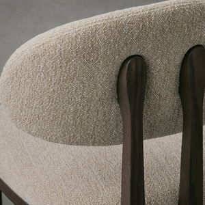 เก้าอี้รับประทานอาหารไม้มะฮอกกานีระดับสูงที่ทันสมัยหุ้มสำหรับร้านอาหารโรงแรมหรือบ้านโครงการเฟอร์นิเจอร์ไม้เนื้อแข็ง - Product Image 4