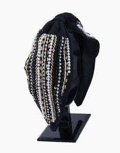 ที่คาดผมประดับลูกปัดสีดำคุณภาพพรีเมียม งานแฮนด์เมดประดับมุก คริสตัล และลูกปัดโลหะ สำหรับผู้หญิงและเด็กผู้หญิง - Product Image 1