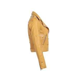 Gran oferta, chaqueta de retazos de cuero rojo y negro a la moda, ropa de calle para mujer, Top corto con letras, chaqueta recortada Sexy - Product Image 5