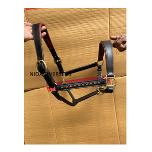 HARNAIS ÉQUESTRIEN DE QUALITÉ PREMIUM EN CUIR ANATOMIQUE CHEVAL LIEN AVEC REMBOURRAGE DOUX AVEC CRISTAUX licou pour cheval Équipement pour chevaux - Product Image 6