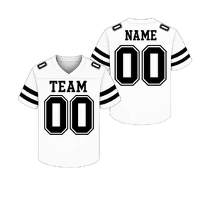 Camiseta de fútbol americano personalizada azul blanco equipo impreso nombre Número camiseta hombres mujeres jóvenes niños uniforme de entrenamiento - Product Image 5