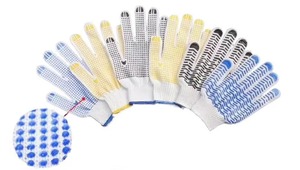 Guantes de mano de trabajo de algodón punteado de PVC Guantes de mano de la industria de puntos de PVC natural de construcción punteada - Product Image 5