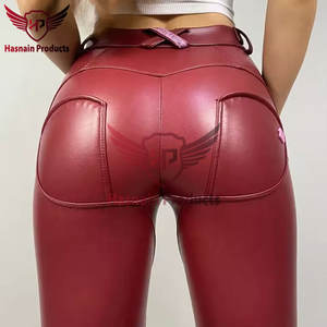 Dernier modèle de pantalons longs en cuir pour femmes à jambe droite de haute qualité-Top Sponsor Listing for Women's Sexy Leather Pants - Product Image 6