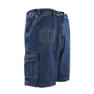 Meilleur matériau Short en jean léger de style High Street pour hommes Couleur unie 100% coton Respirant Porter Bas quantité minimale de commande - Product Image 6