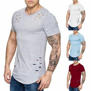 T-shirt Slim Fit pour hommes en coton biologique d'approvisionnement d'usine pour athlètes/Stock. - Product Image 1