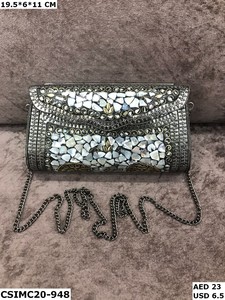 ออกแบบโลหะโมเสคคลัทช์ / โมเสคคลัทช์/ ผลิตในอินเดียแฮนด์เมดพิเศษสุภาพสตรีคลัทช์โมเสคโลหะ - Product Image 6