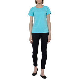 T-shirt col rond femme en polyester/coton écologique de haute qualité, coupe ajustée, respirant, séchage rapide, logo personnalisable, été 2025 - Product Image 5